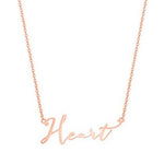 Tipperary Crystal Heart Script Pendant - Rose Gold
