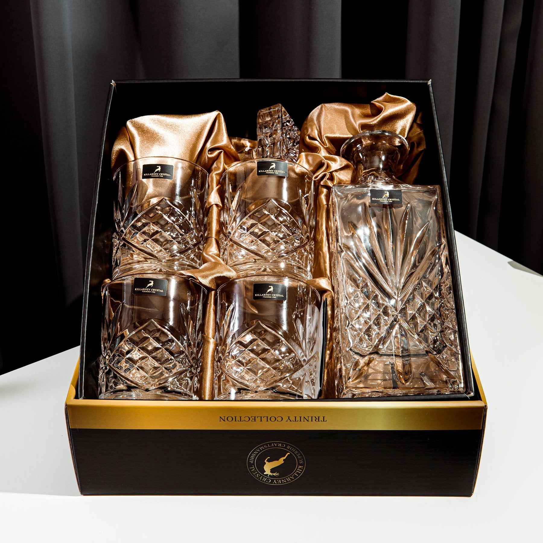 Killarney Crystal Trinity Decanter Set of 5