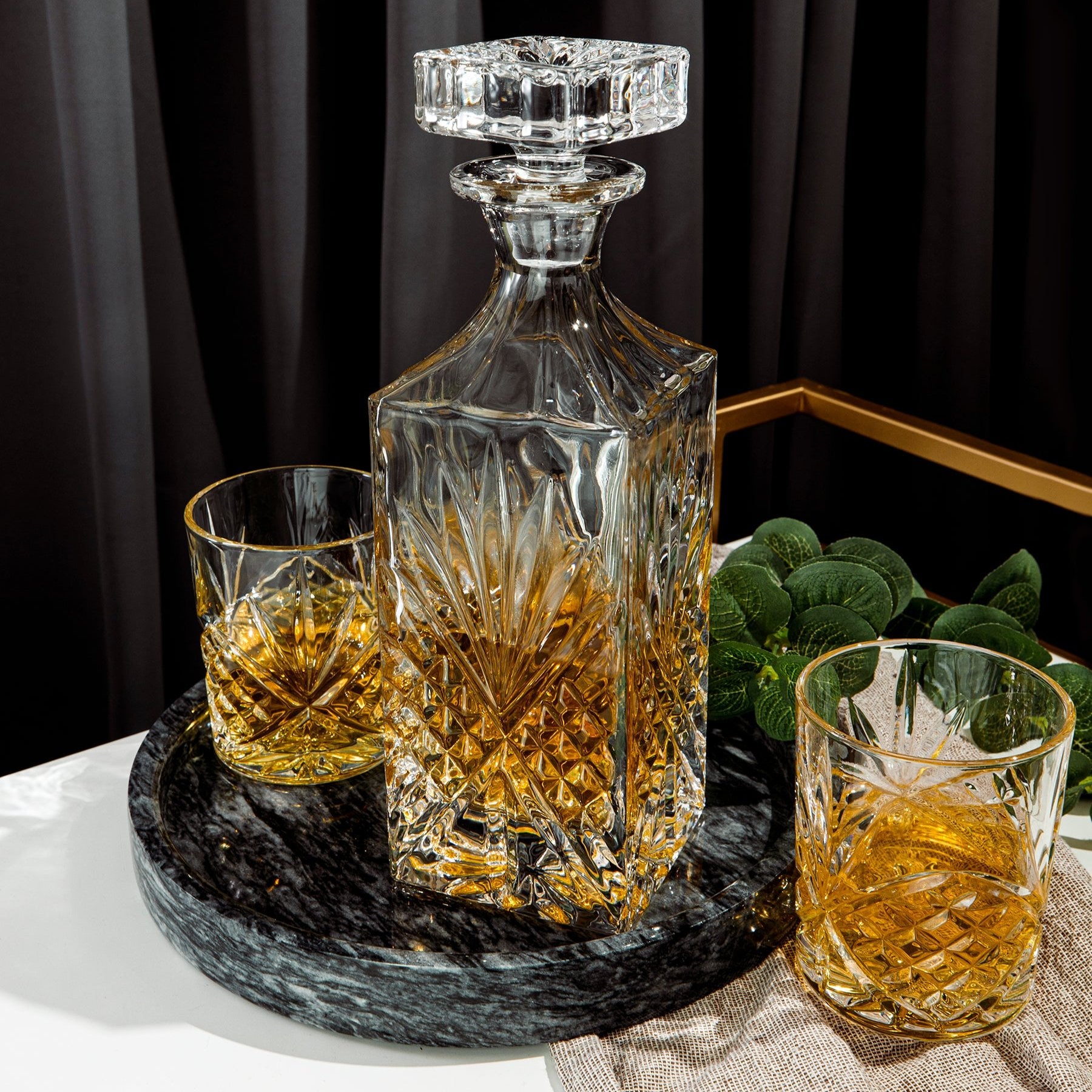 Killarney Crystal Trinity Decanter Set of 5