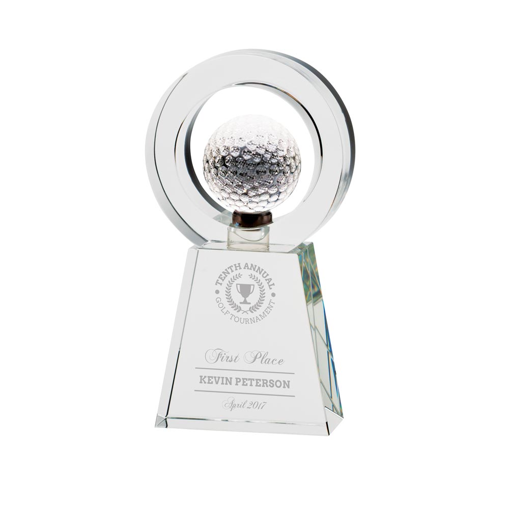 Golf Ball Crystal Award 20cm