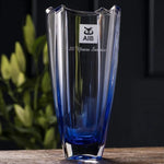 Galway Crystal Sapphire Dune 12" Square Vase - Engravable