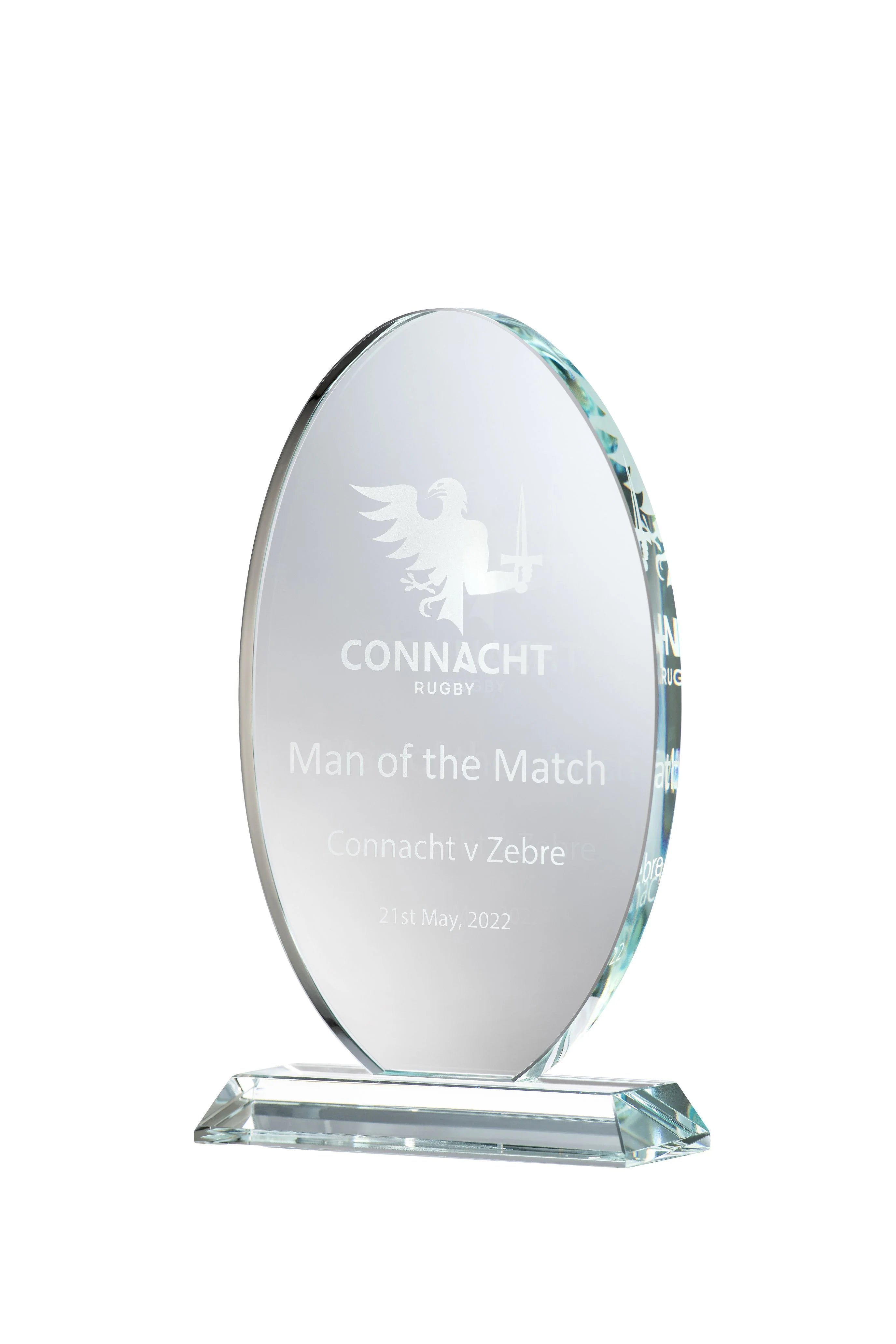 Galway Crystal Large Oval Trophy - Engravable 3
