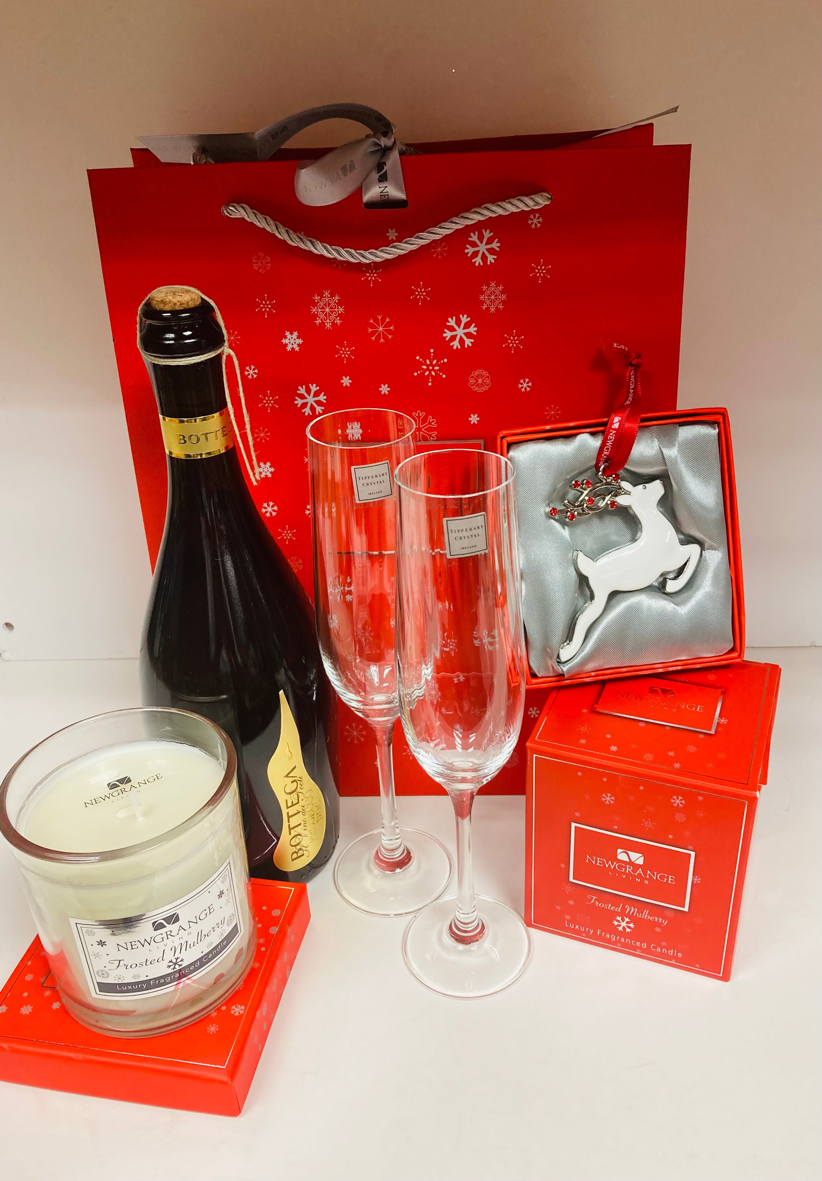 Festive Red Wine Gift Bag