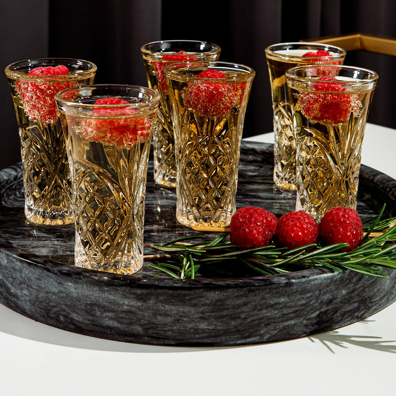 Killarney Crystal Trinity Collection Fluted Shot Glass Set of 6