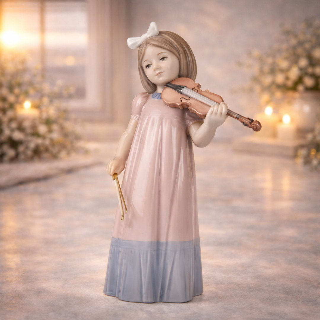 ♢37 NAO バイオリンの少女 1034 フィギュリン オブジェ インテリア Girl With Violin | 01034 | Nao | Porcelain – Tierneys Gifts
