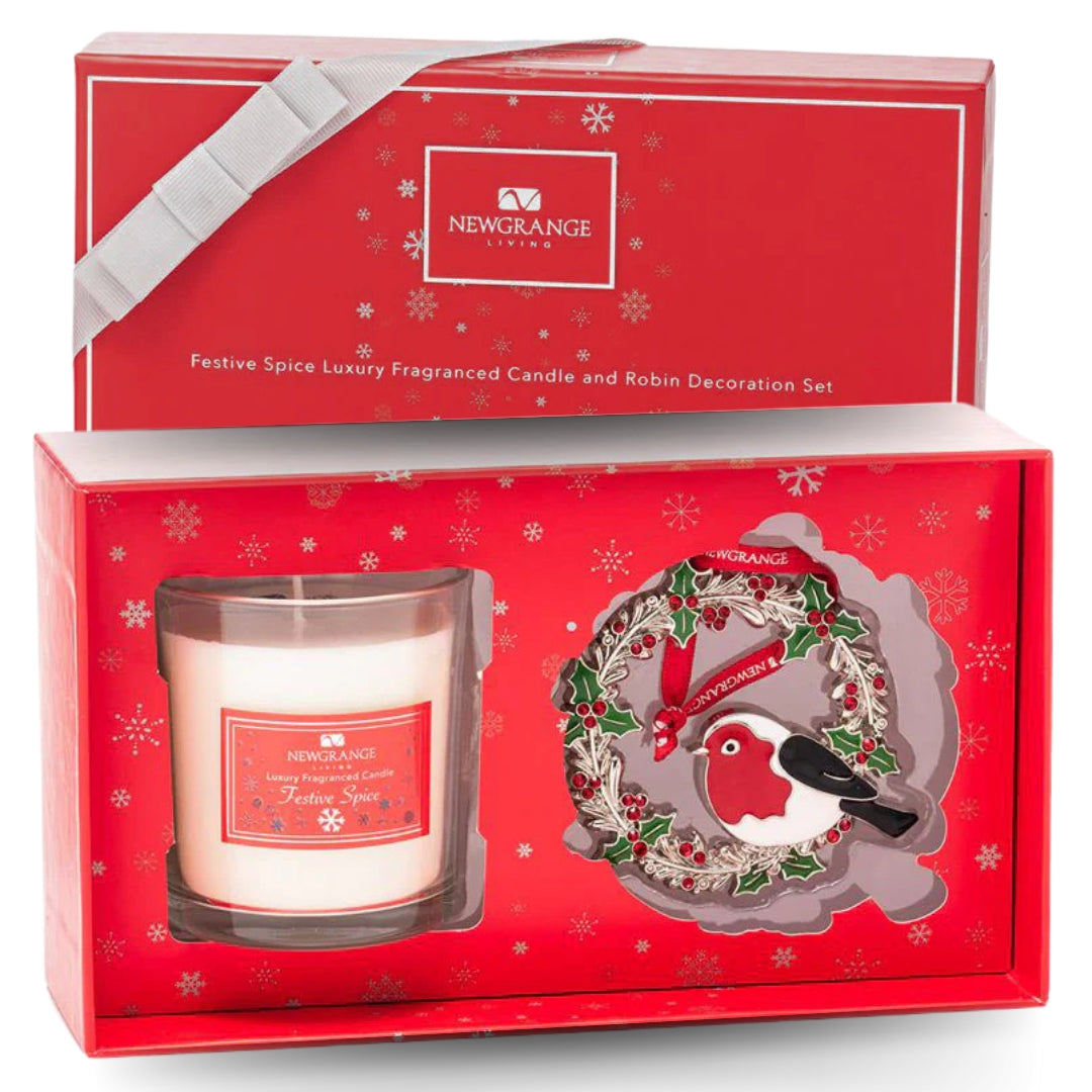 Newgrange Living Christmas Festive Candle & Hanging Decoration Gift Set