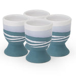 Paul Maloney Pottery Teal Set 4 Egg Cups