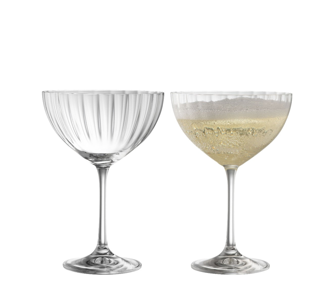 Galway Crystal Erne Saucer Champagne Pair