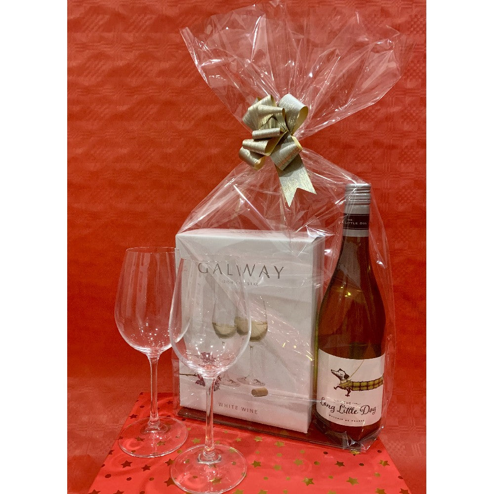 White Wine Gift Bag & Ribbon