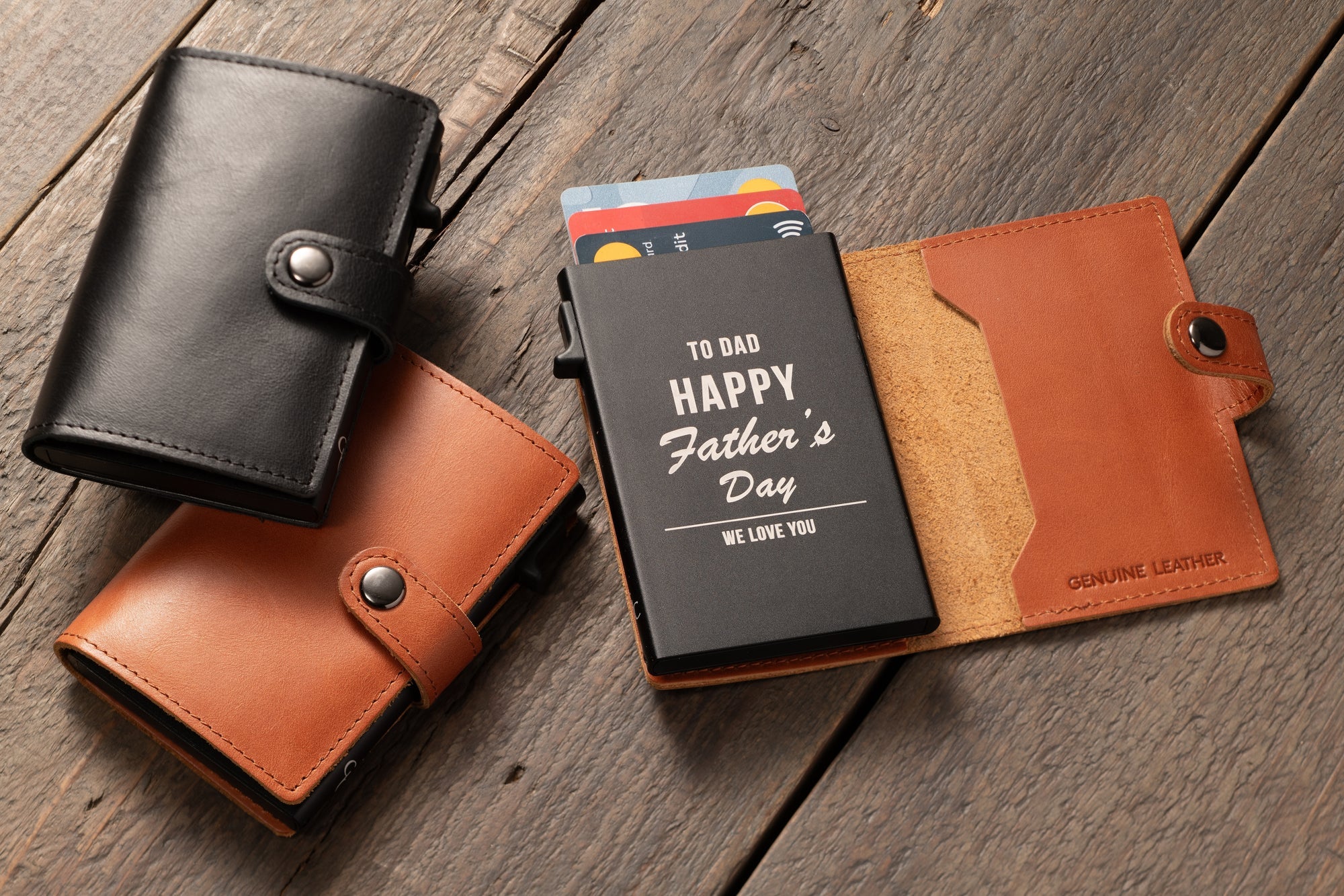 Galway Crystal Brown Leather Card Holder Wallet - Personalised