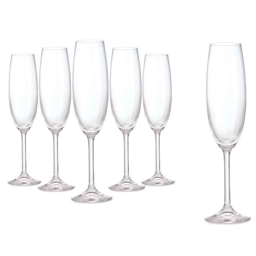 Tipperary Crystal Connoisseur Set of 6 Champagne Flute 220ml