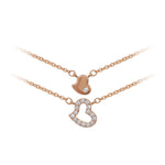 Tipperary Crystal Rose Gold Double Heart Pendant necklace