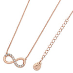 Tipperary Crystal Part Stone Set Infinity Pendant Rose Gold Necklace