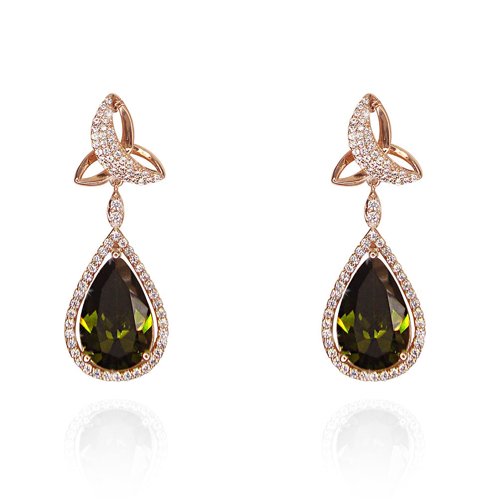 Tipperary Crystal Maureen O'Hara Rose Gold Trinity Knot Earrings