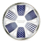 Tipperary Crystal Set of 6 Bone China Mugs - Blue Stripe, Net & Rainbow