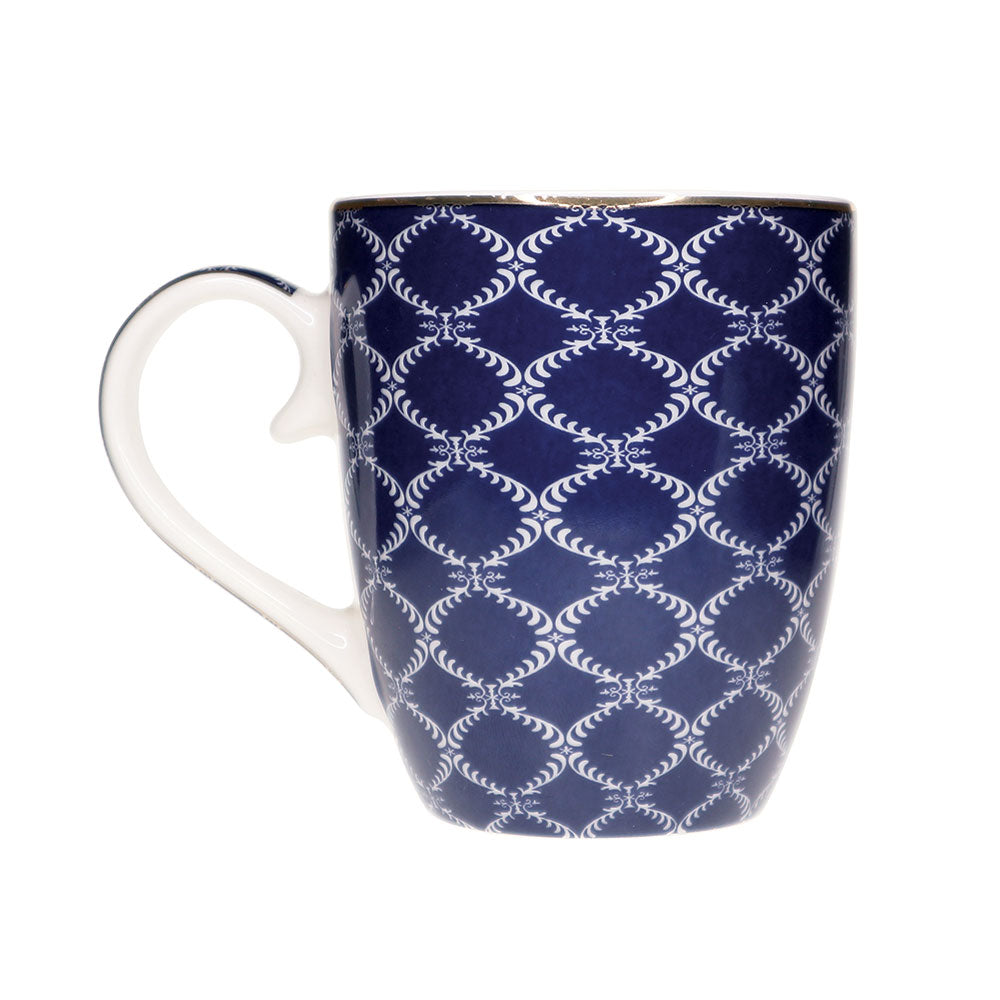 Tipperary Crystal Set of 6 Bone China Mugs - Blue Stripe, Net & Rainbow 2