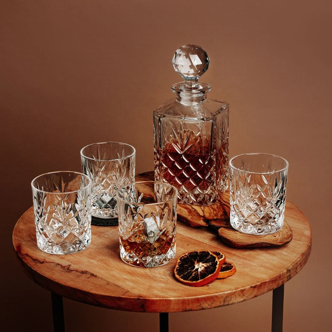 Galway Crystal Renmore Square Decanter Set - Engravable