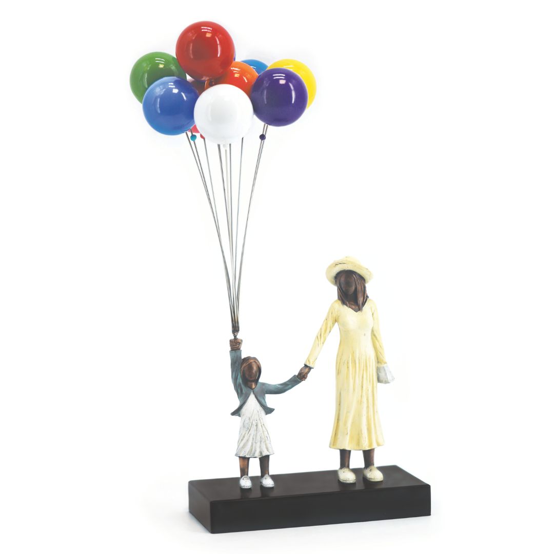 David McGlynn Sculpture - Mum & Girl Loving engravable