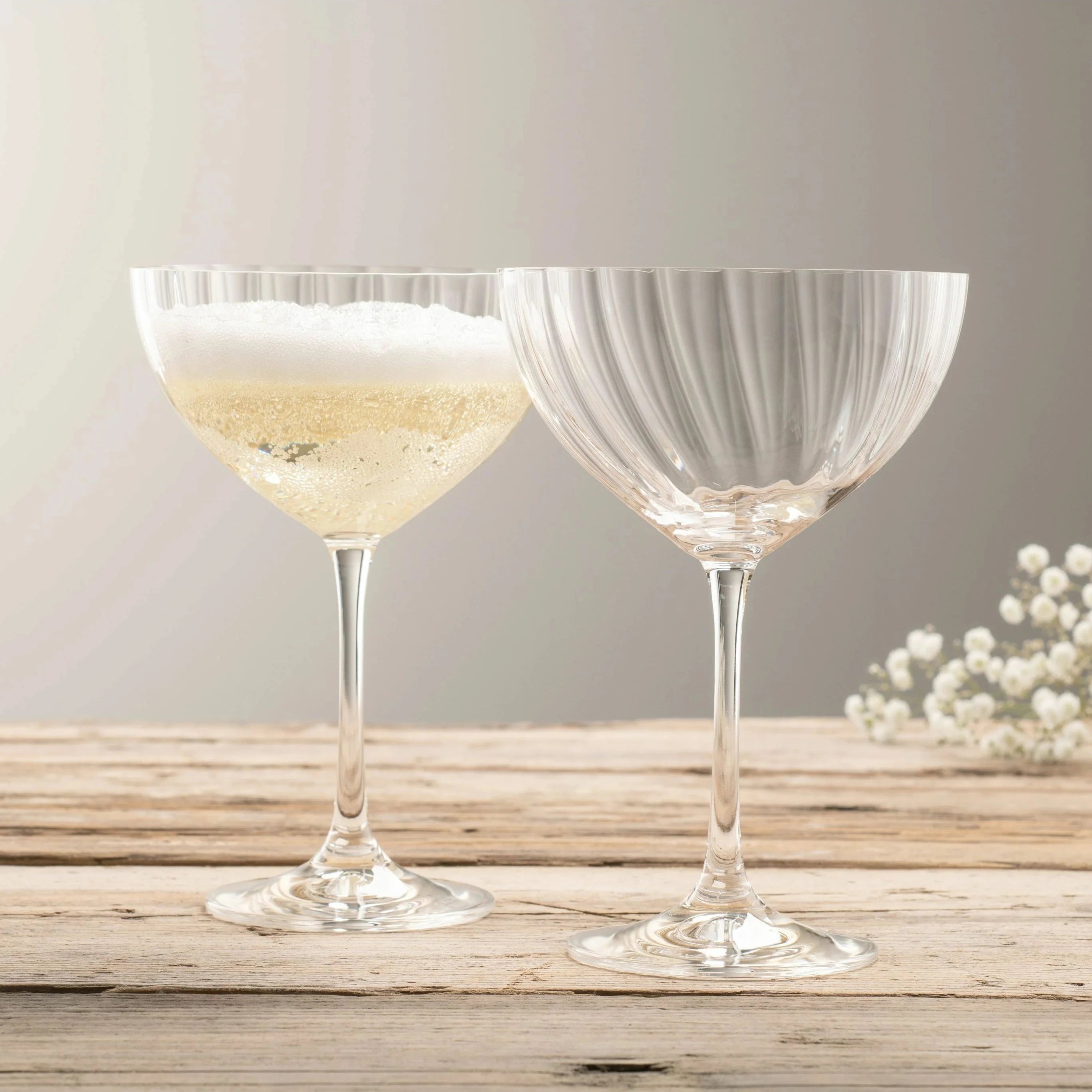 Galway Crystal Erne Saucer Champagne Pair 2