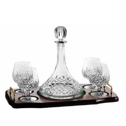 Galway Crystal Longford Miniature Brandy Decanter Tray Set - Engravable 2