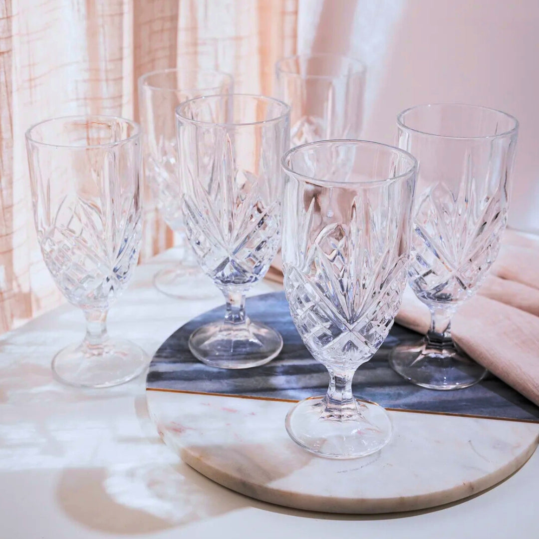 Killarney Crystal Trinity Stemmed Beverage Set of 6
