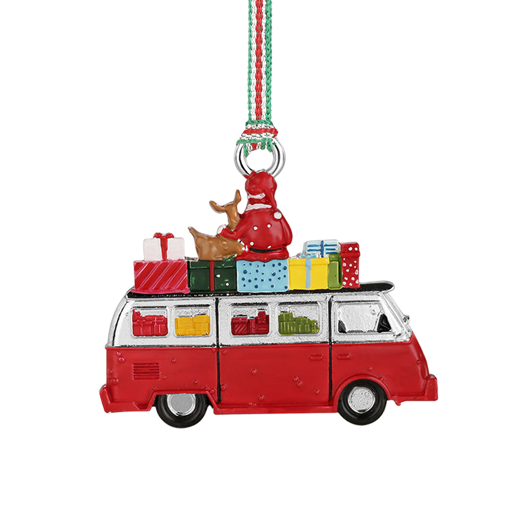 Camper Van with Santa Christmas Tree Decoration