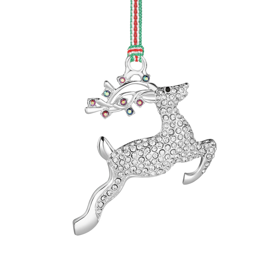 Reindeer with Clear & AB Stones Tree Decoration