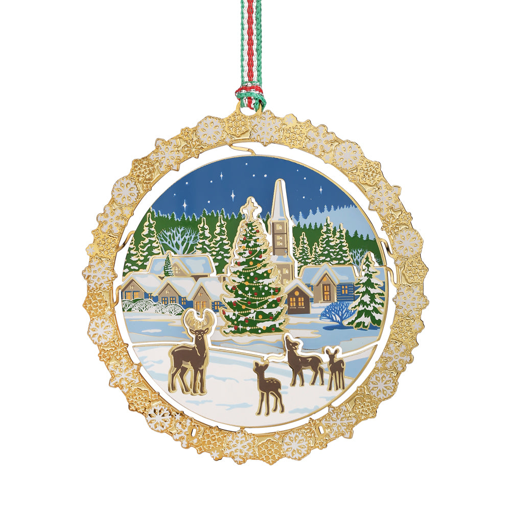 Christmas Village with Deer Tree Decoration