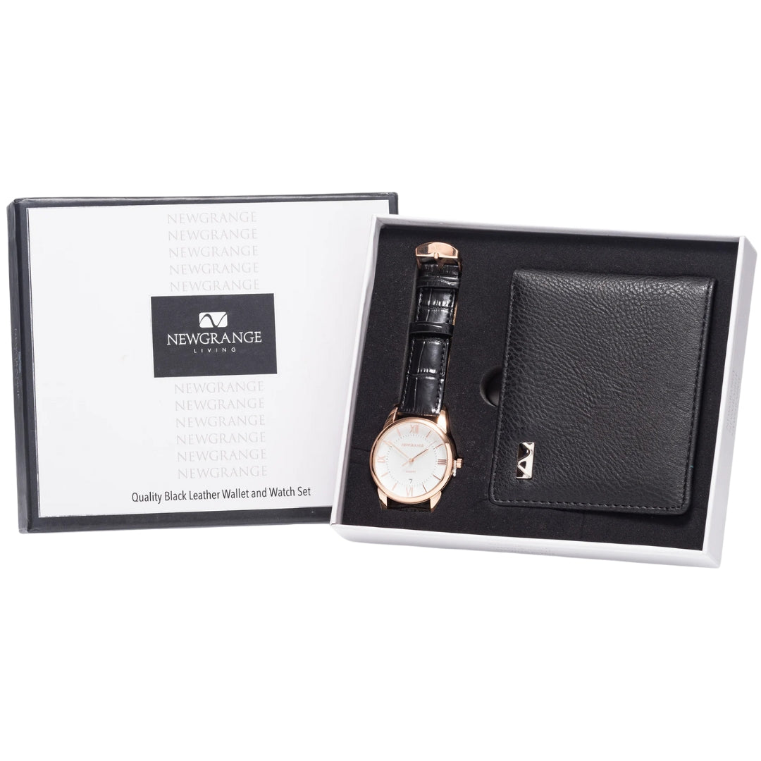 Newgrange Living Watch & Wallet Set Black