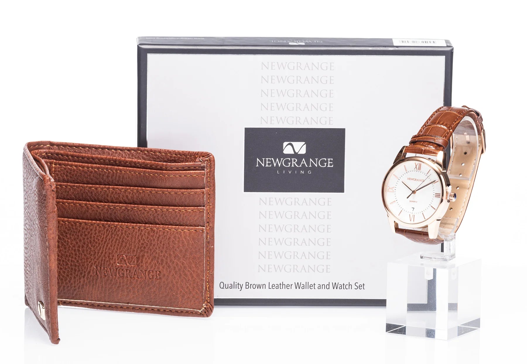 Newgrange Living Watch & Wallet Set Brown