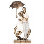 Rainy Day Couple Holding Brolly 25cm