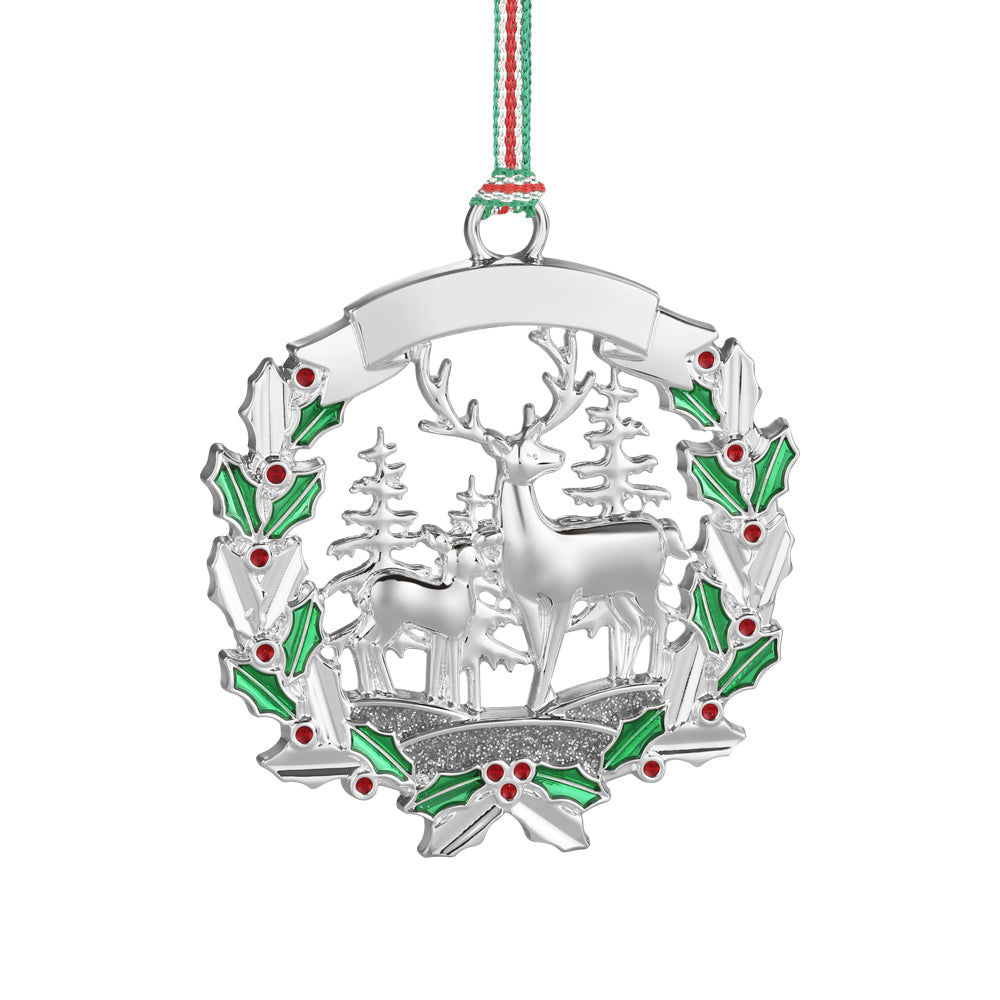 Deer with Holly Christmas Tree Decoration