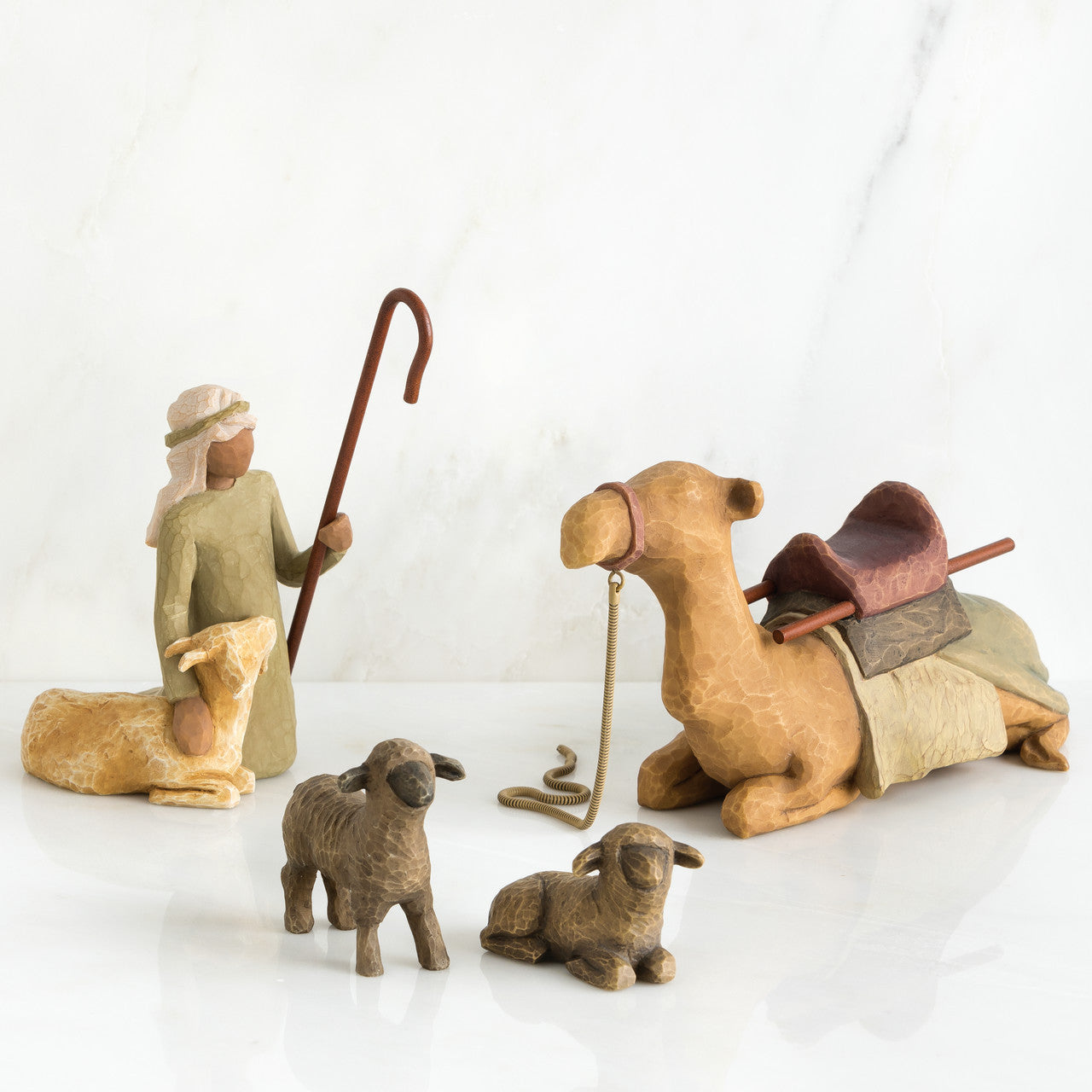 Willow Tree Shepherd And Stable Animals nativity set