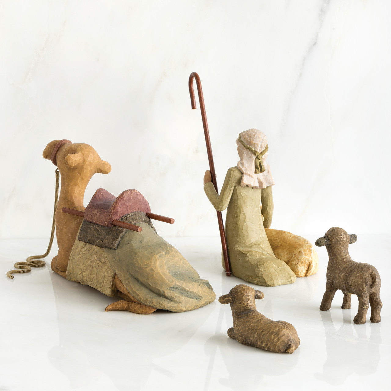 Willow Tree Shepherd And Stable Animals nativity set