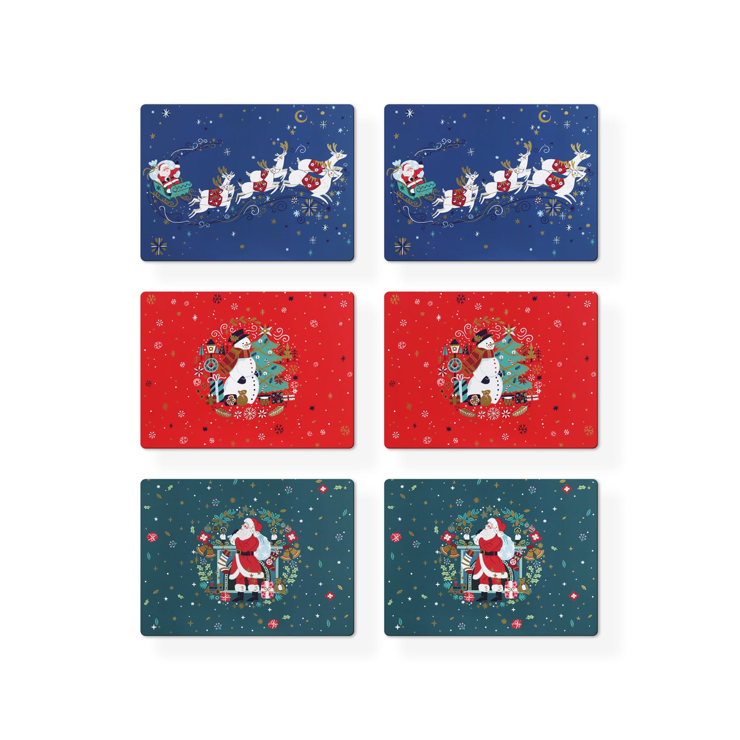 Tipperary Crystal Set of 6 Christmas Placemats