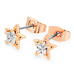 Tipperary Crystal Star Clear CZ Stud Rose Gold Earrings